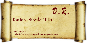 Dodek Rozália névjegykártya